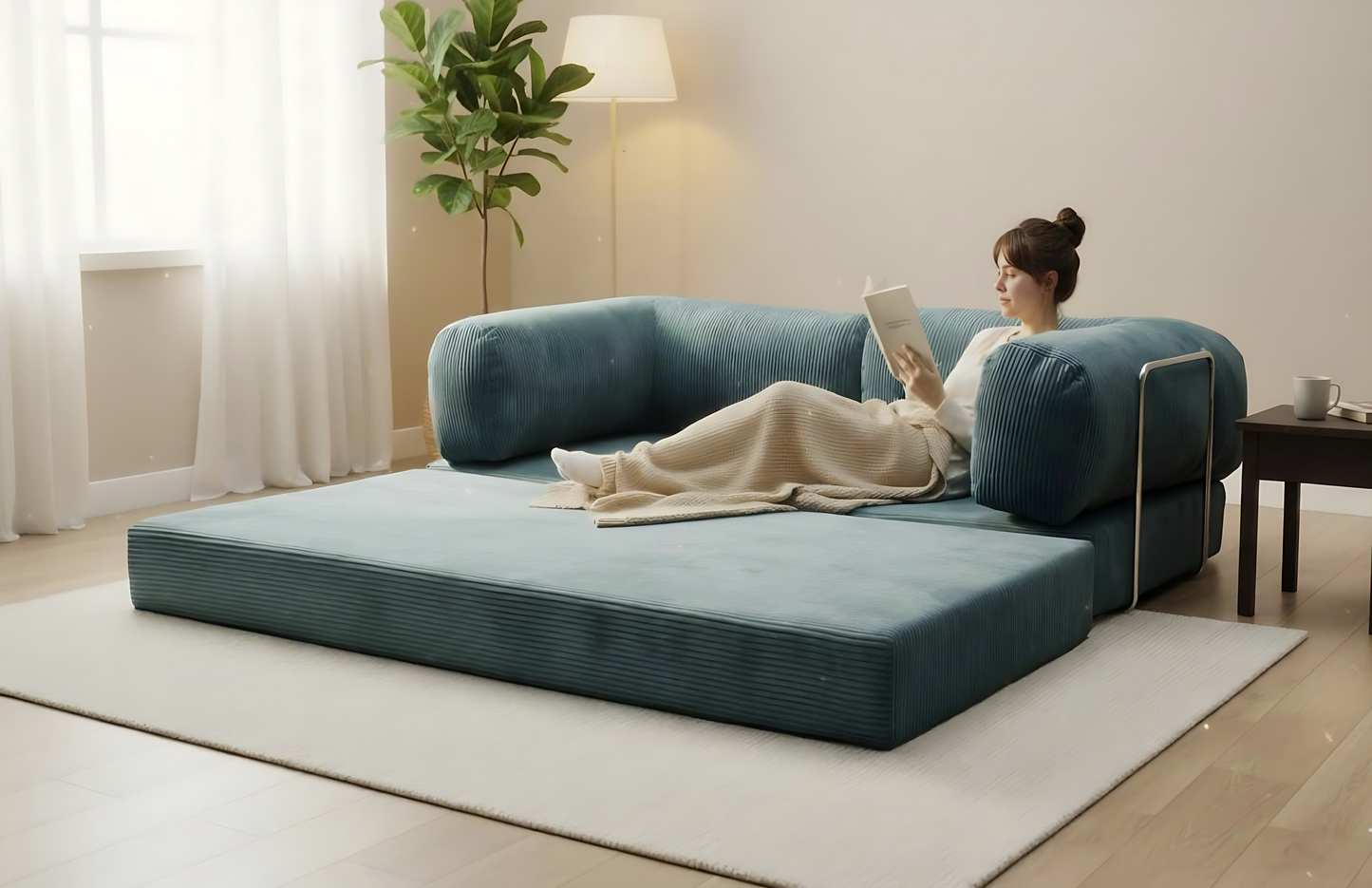 NOVA FLEX™ – Canapé Convertible Compressé Design avec Couchage Intégré